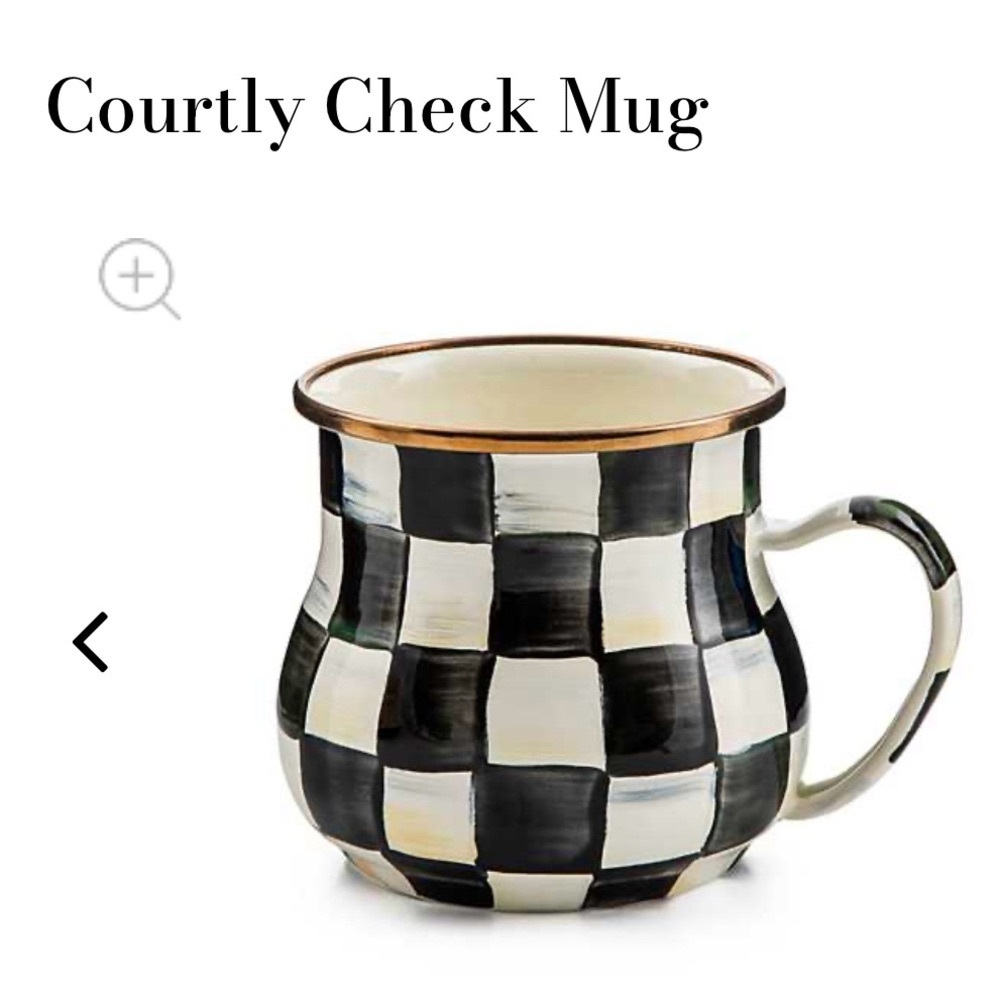 SOLD Mackenzie-Childs Courtly Check Mugs (6) included